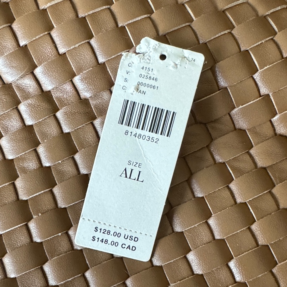 Anthropologie Tan Woven Tote Bag - Picture 7 of 7